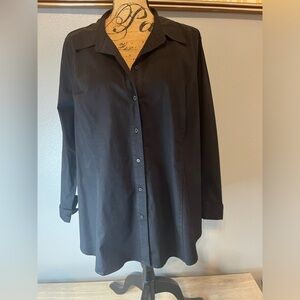 EUC Lane Bryant Collared Long Sleeve No-Gap Button Down Blouse (MBCH)